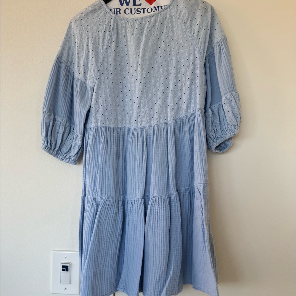 Light Blue Textured Dress